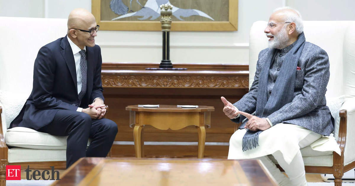 Satya Nadella Modi meet: Microsoft CEO Satya Nadella meets PM Narendra Modi; talks tech innovation, AI