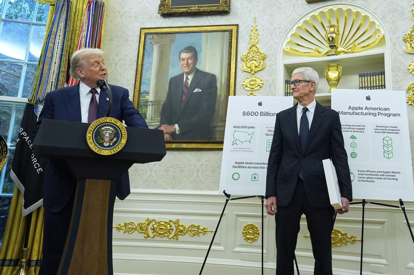 Tim Cook Joins Trump at White House for $100B Apple Investment Announcement