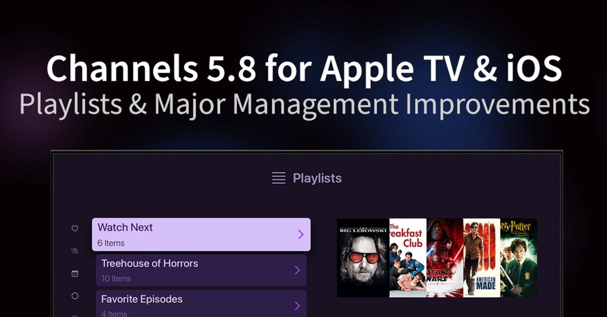 Cord-cutting live TV app 'Channels' adds playlists feature, big Apple TV upgrades, more