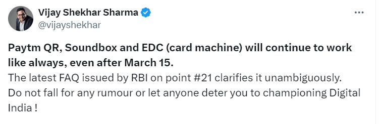 However, it was not clear whether the users (especially Paytm Payments Bank customers) availing such services will have to migrate to other banks. 