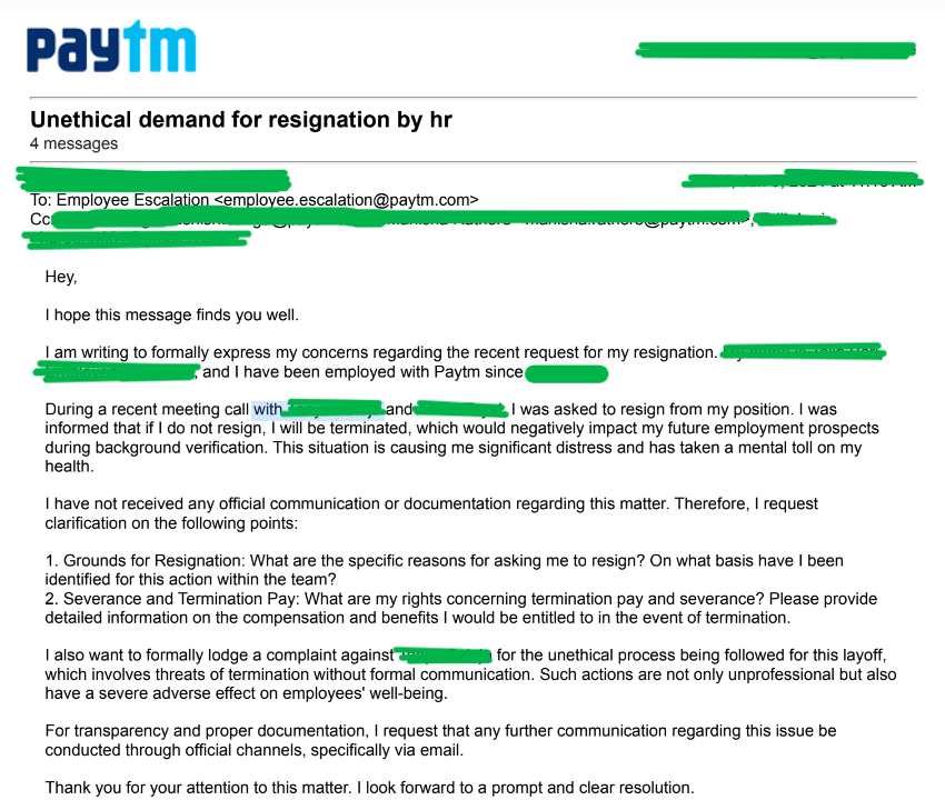 Paytm escalation 2