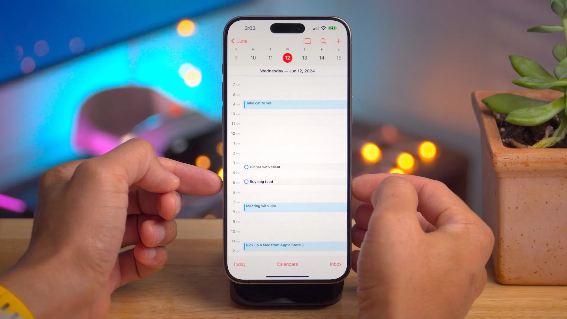 Reminders in the Calendar app
