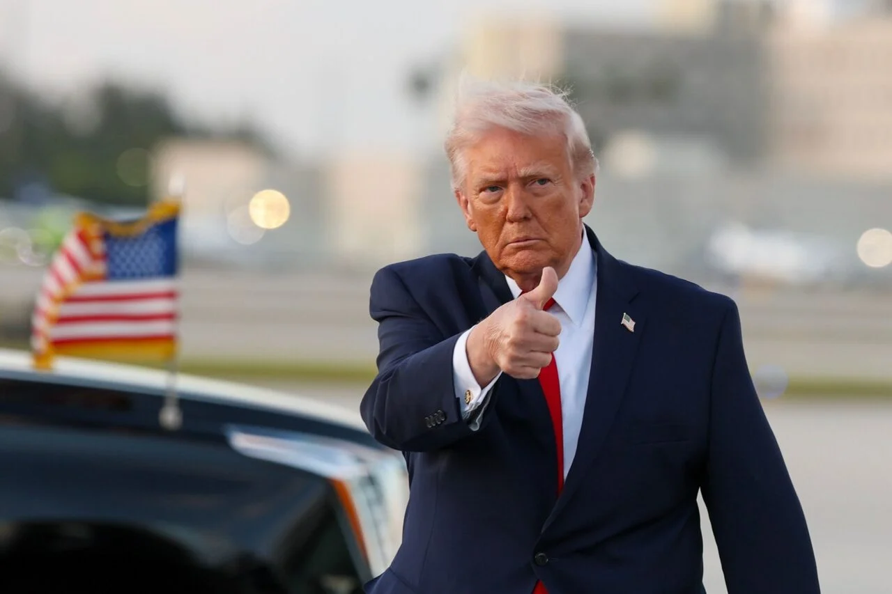 President Trump Departs Washington Enroute To Miami, Florida