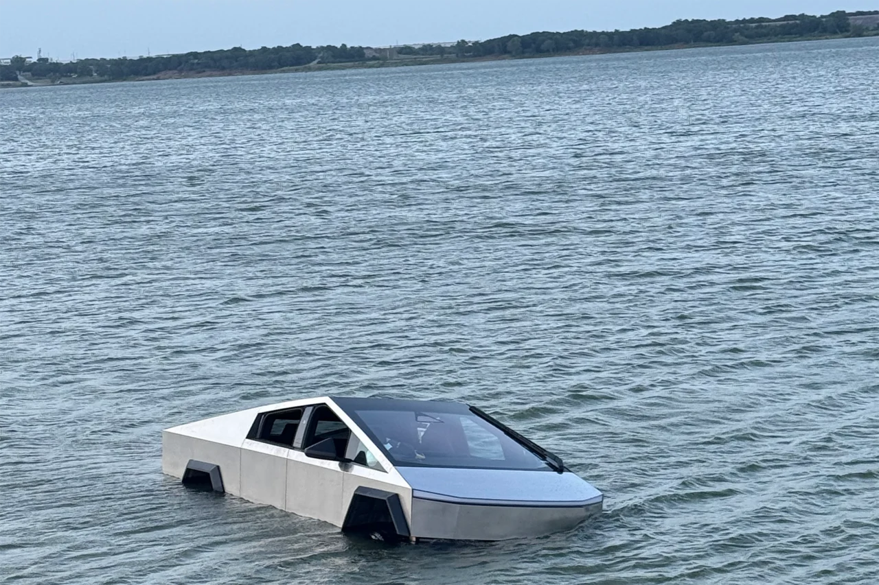 Cybertruck in lake