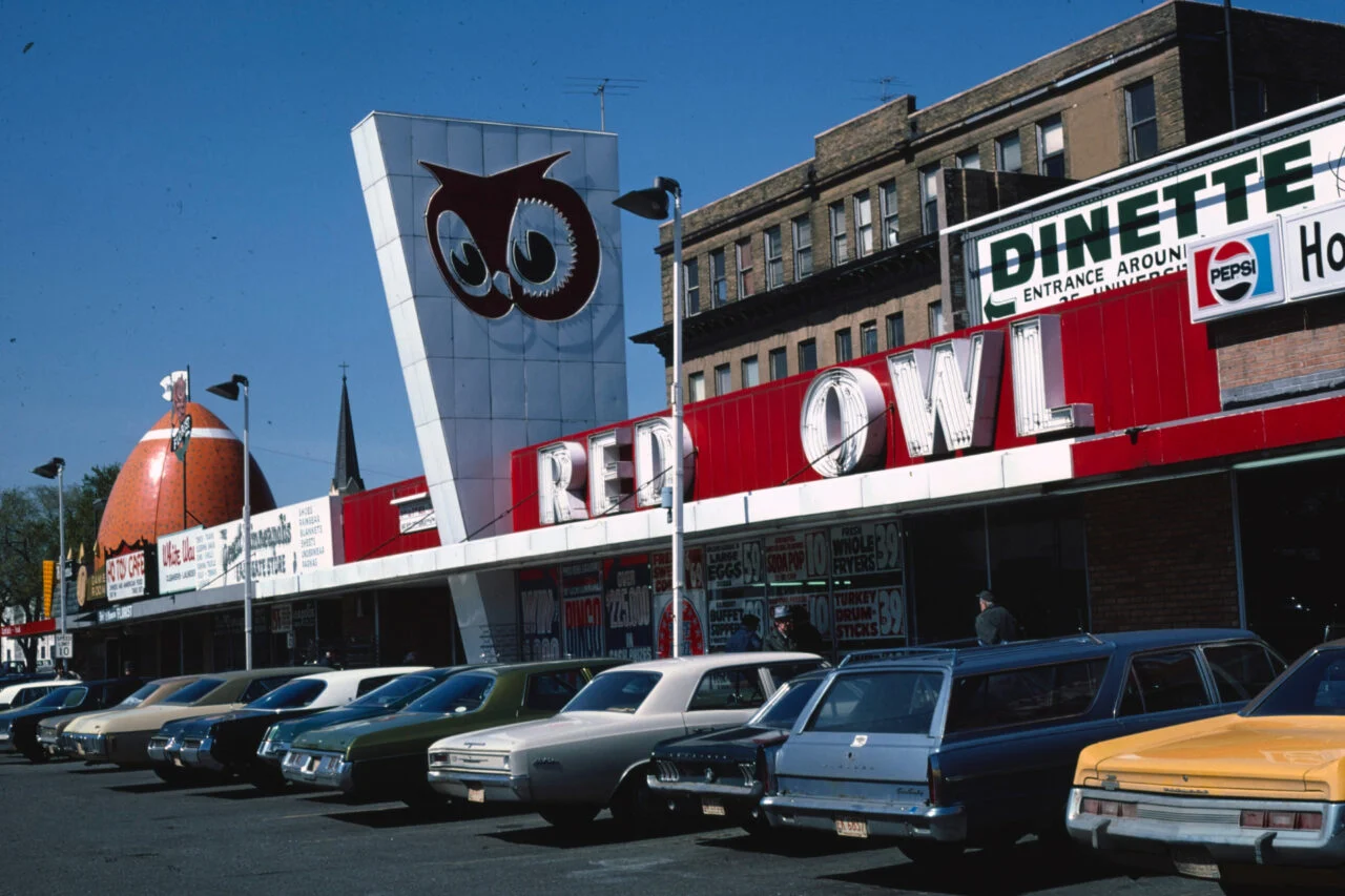 The Red Owl Supermarket in Minneapolis, Minnesota, photographed in 1976.