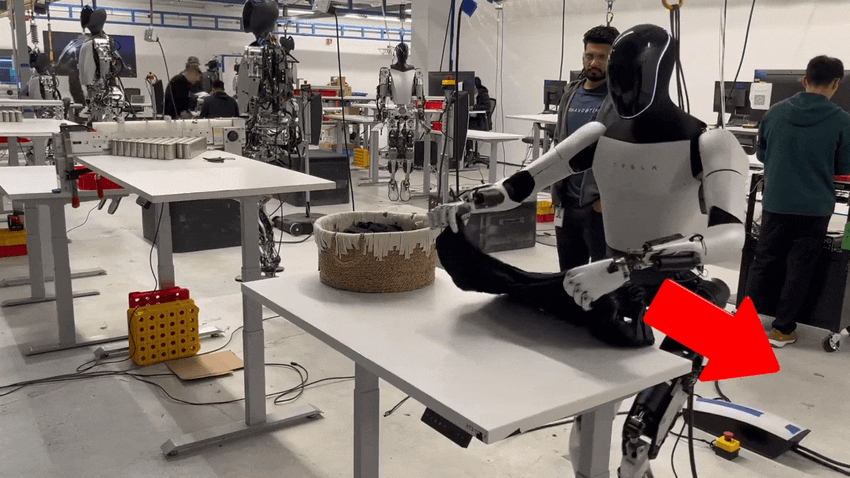 Tesla's Optimus robot in a video released by Elon Musk in January 2024.