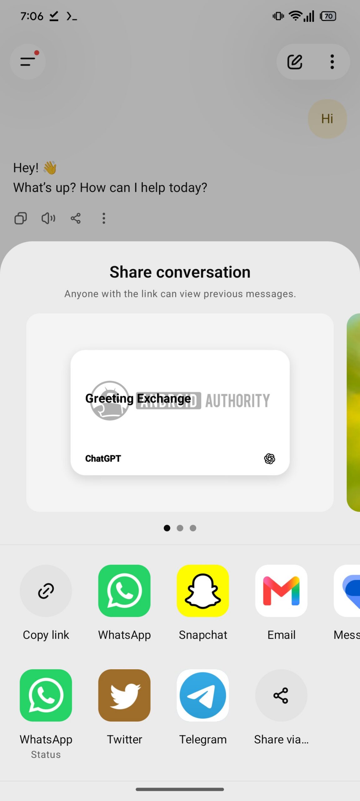 ChatGPT could soon get colorful new sharing options with native screenshot support
