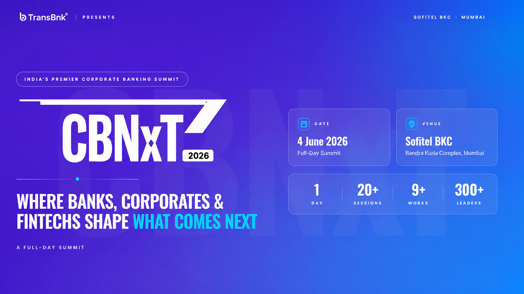 TransBnk Launches CBNxT 2026, India’s First Dedicated Corporate Banking Summit in Mumbai