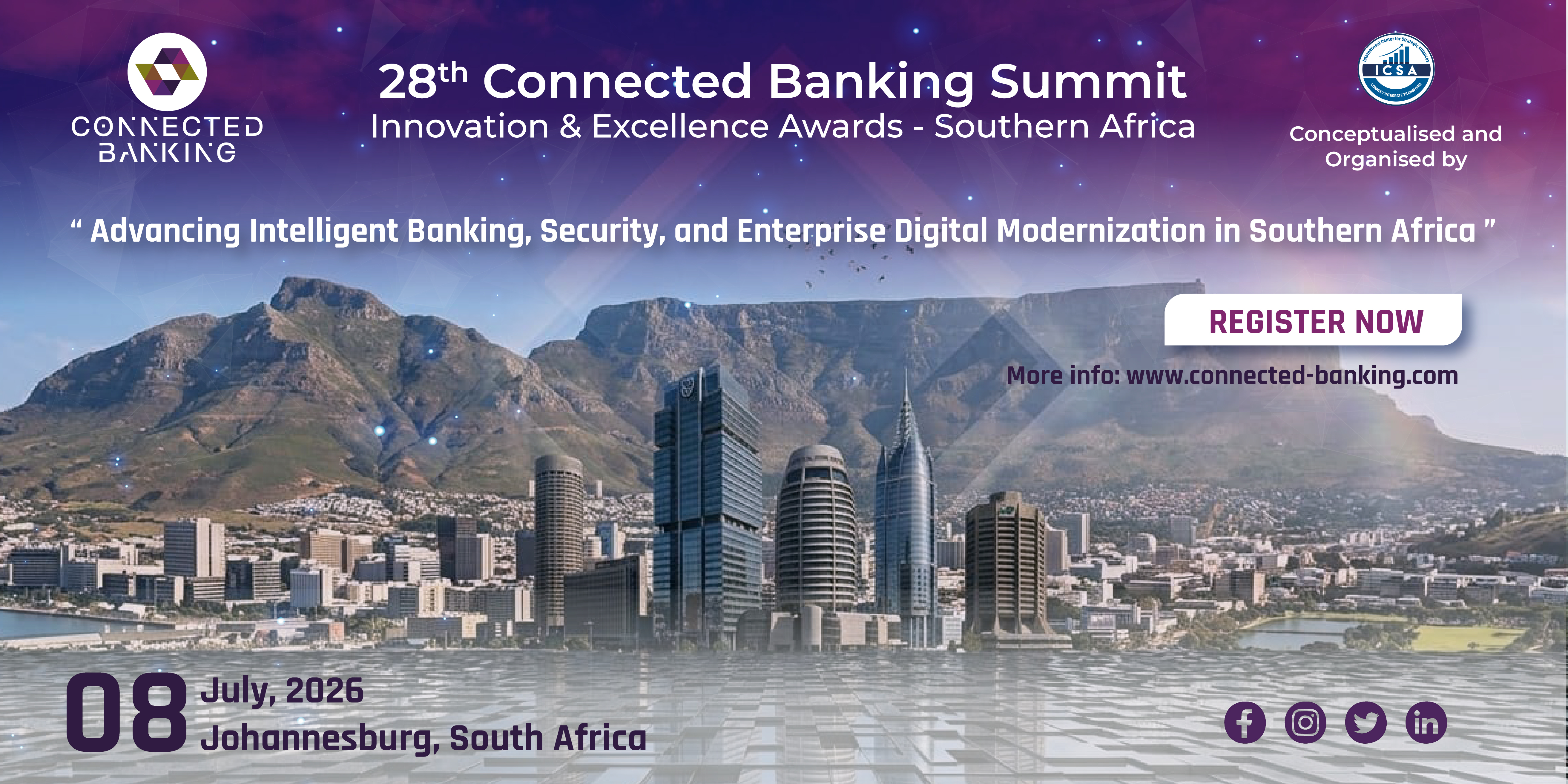 28th Edition Connected Banking Summit – Southern Africa 2026: Accelerating Intelligent Financial Infrastructure in Johannesburg