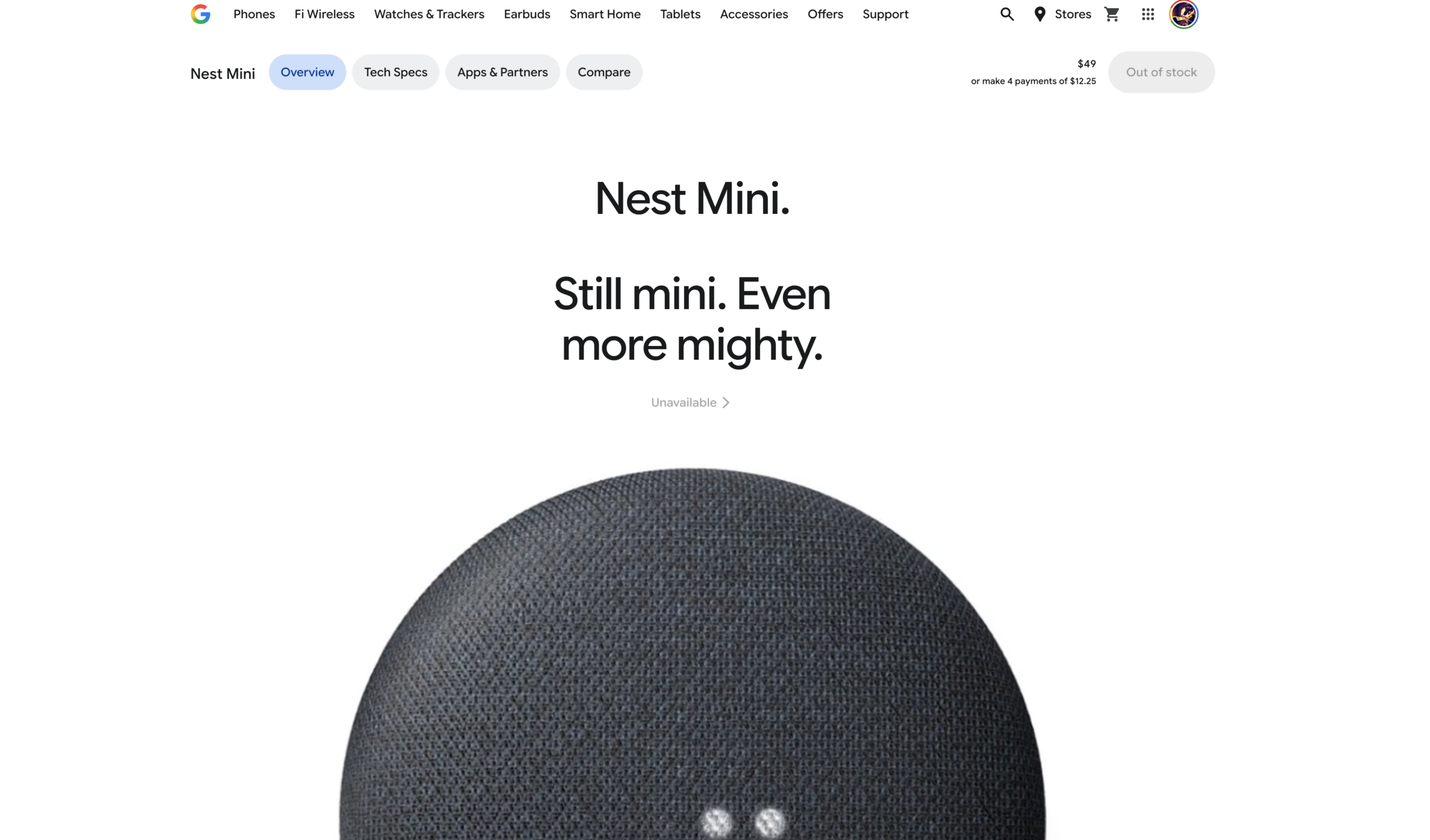 Nest Mini Out of stock