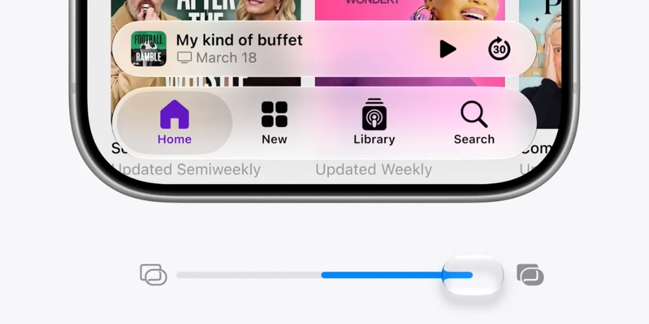 Apple updates Liquid Glass UI in iOS 27 with new slider to customize how it looks