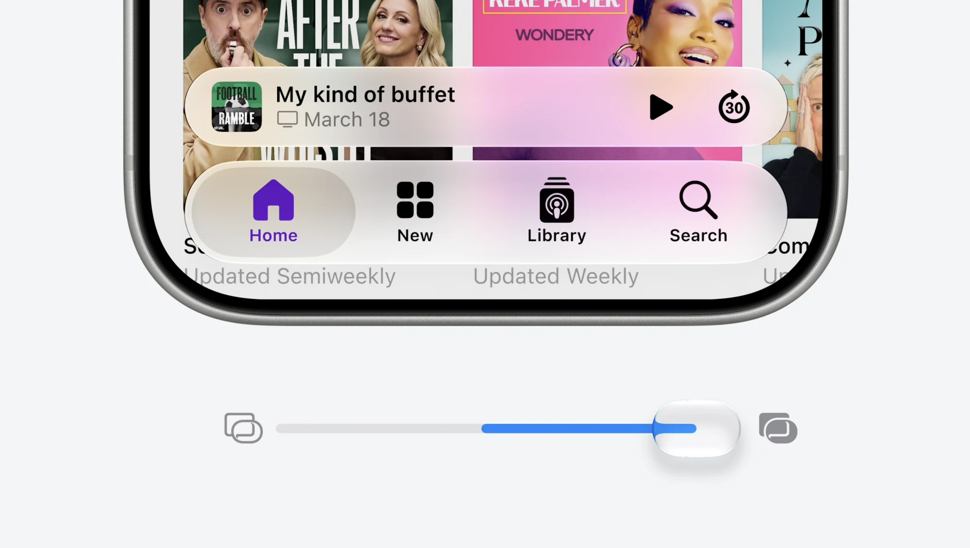 liquid glass slider on ios 27