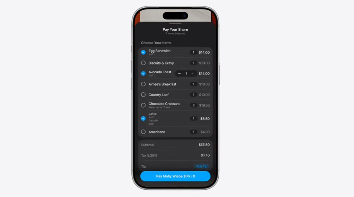Apple is fixing the headache of splitting the bill with its new Siri in Camera feature