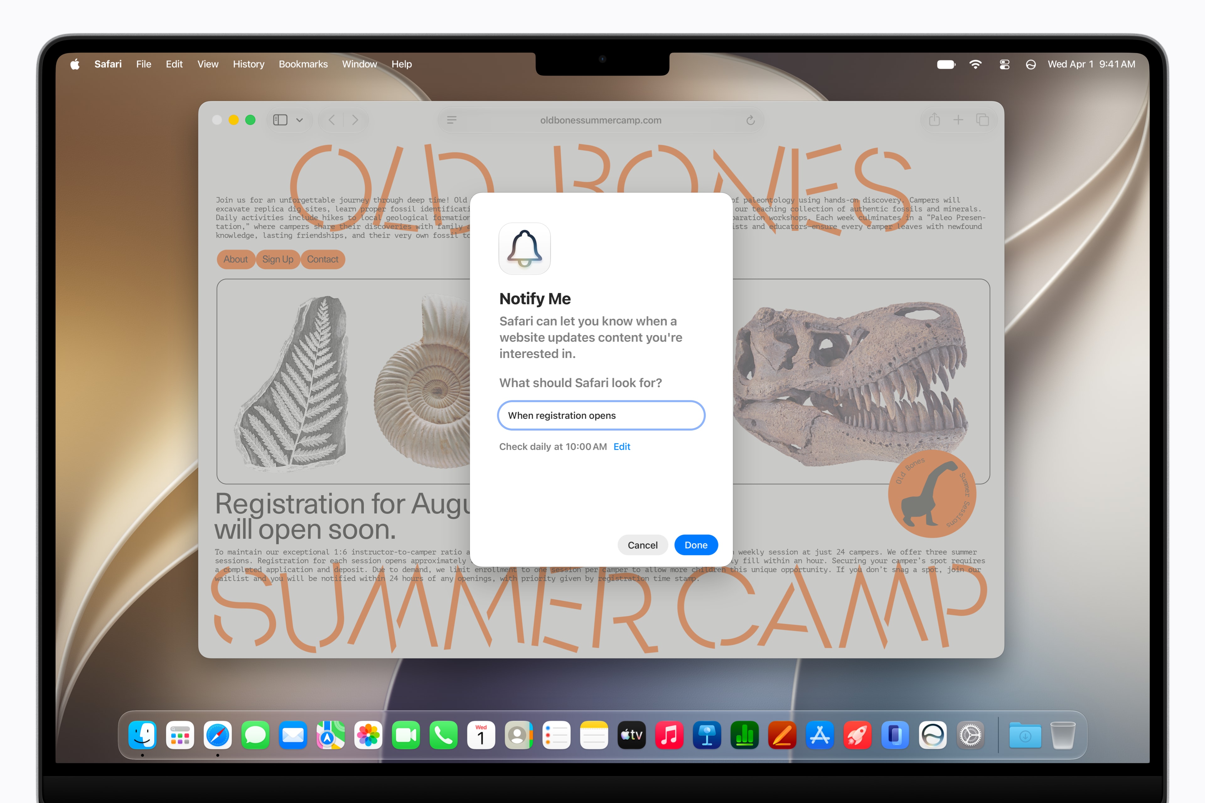 Safari Notify Me