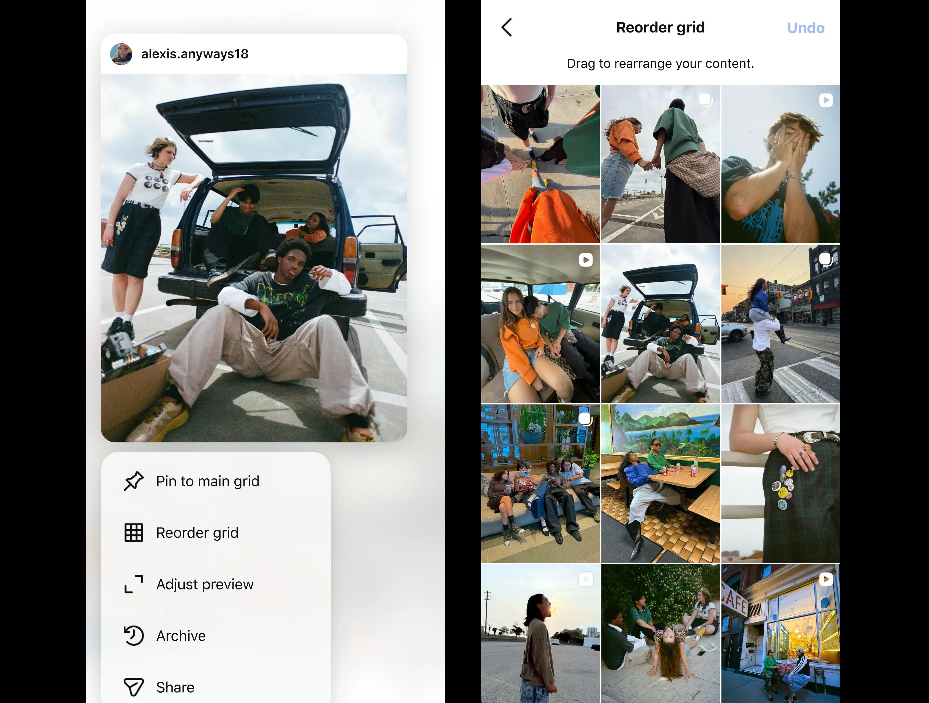 Instagram is finally letting everyone reorganize their profile grid