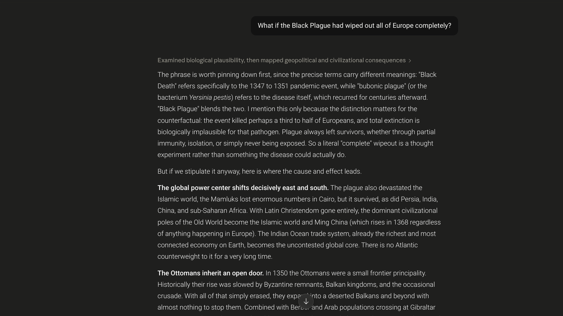 claude response black plague 1