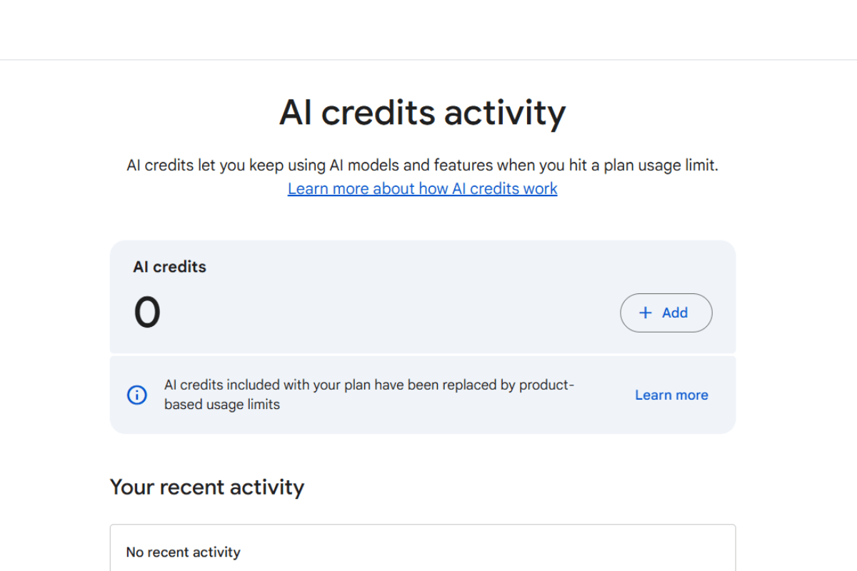 google one gets upgrade adds ai credit system