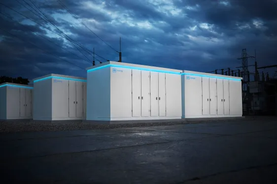 Battery packs from GM rendered against a darkened sky.