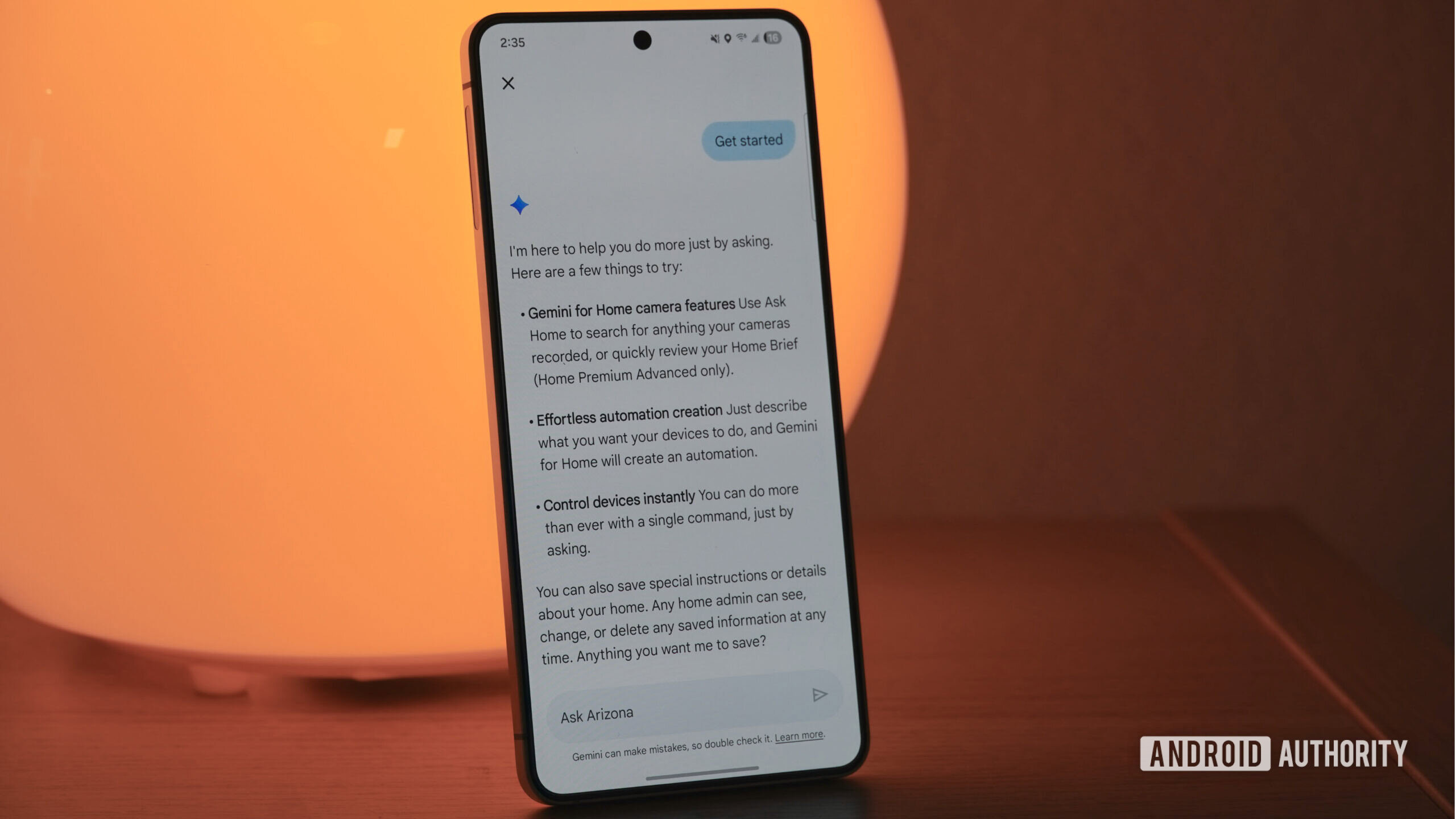 Gemini explaining what you can do with Ask Home in Google Home Premium.