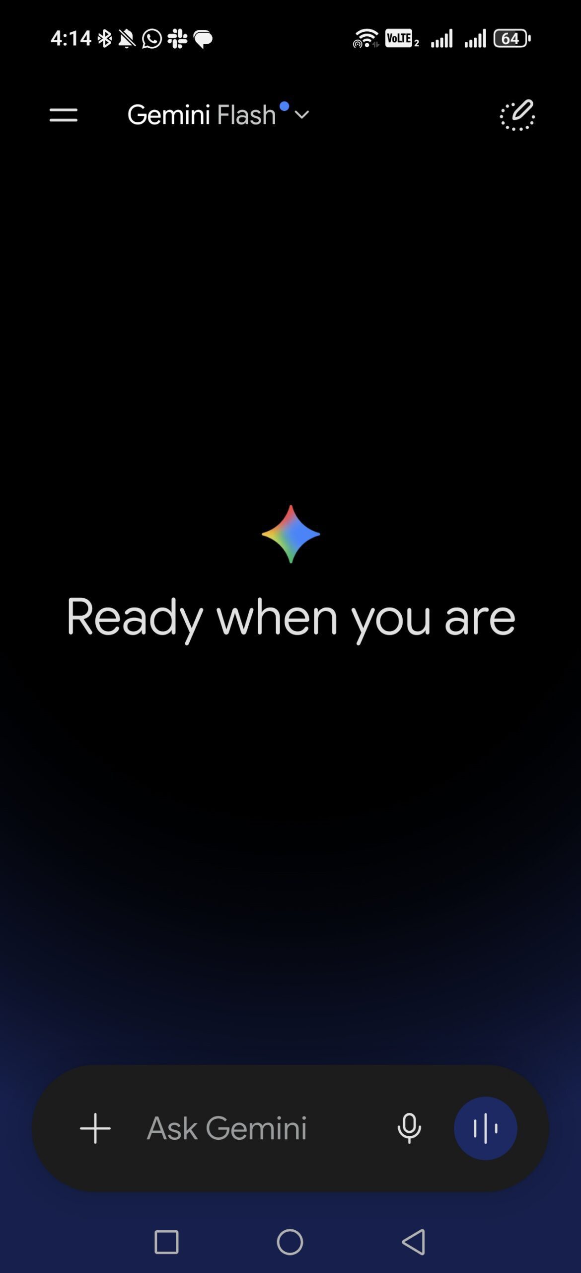 gemini home page in android app