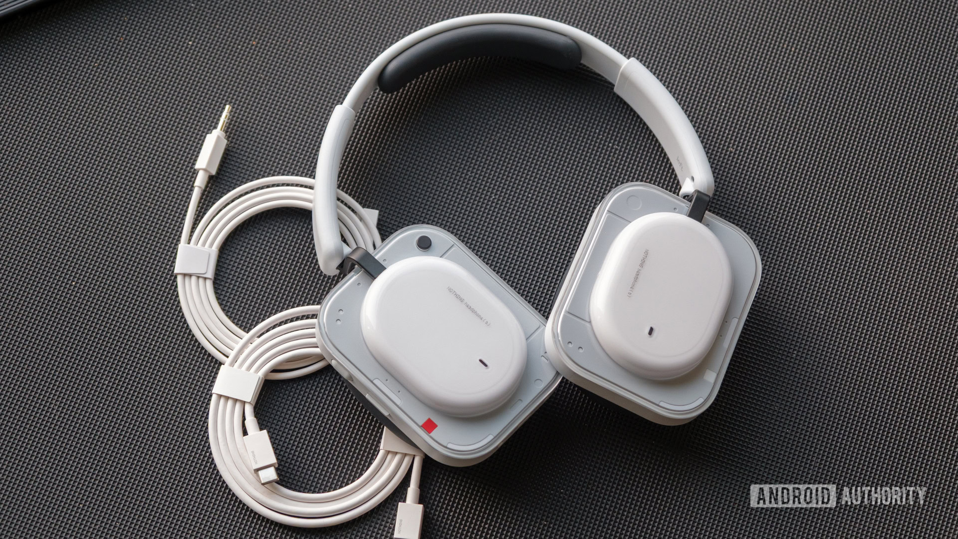 Nothing Headphone A next to cables