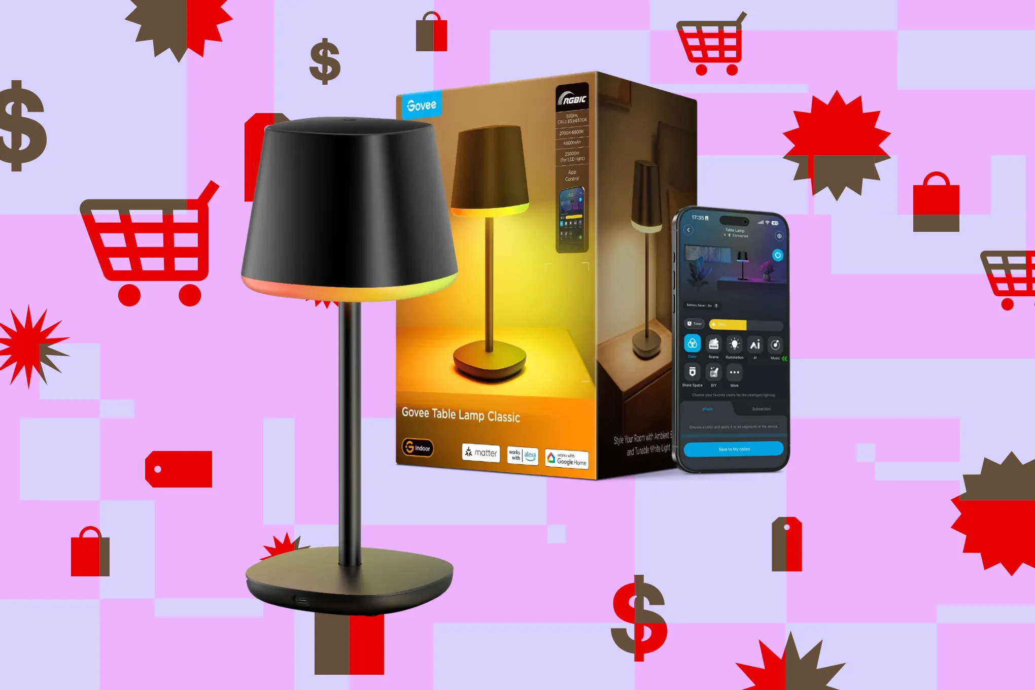 Govee’s rechargeable smart table lamp is down to $60