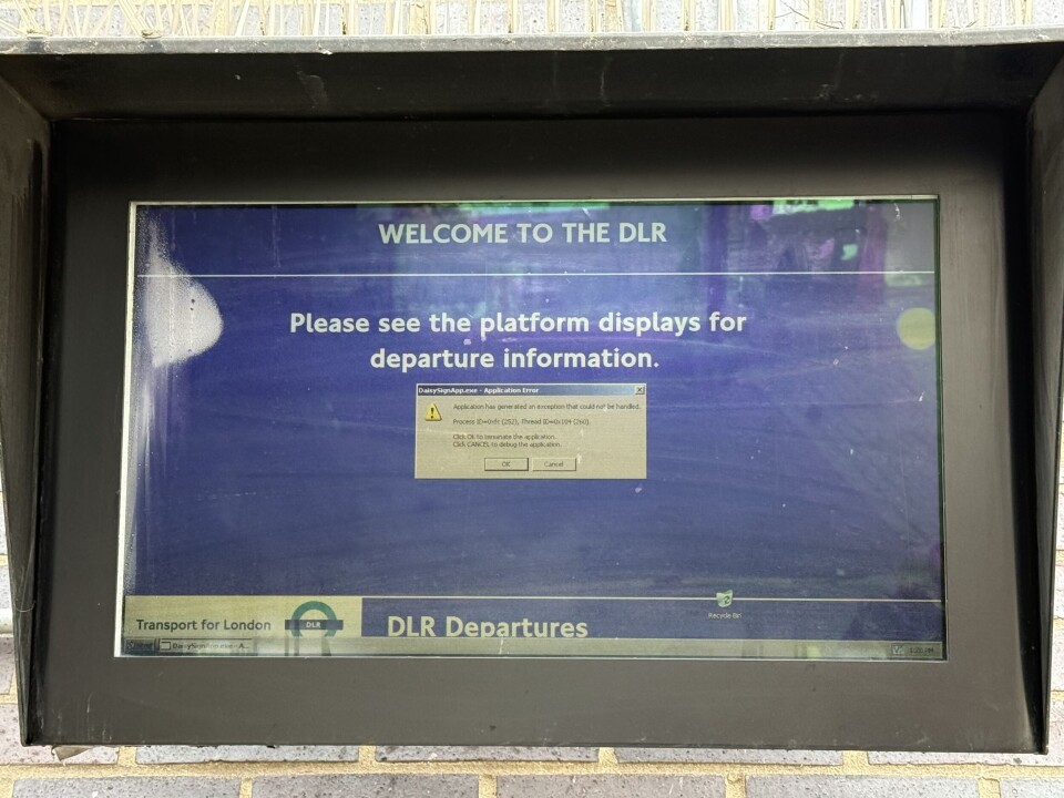 XP-era Windows spotted haunting London's driverless railway
