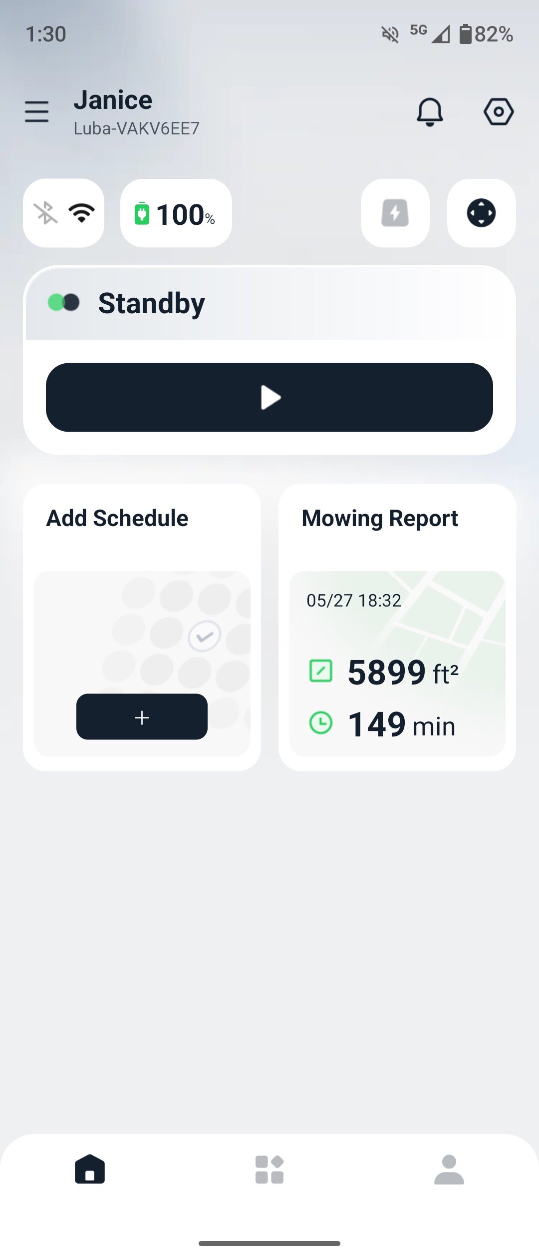 Screenshot of the updated Mammotion app, as of May 2026.