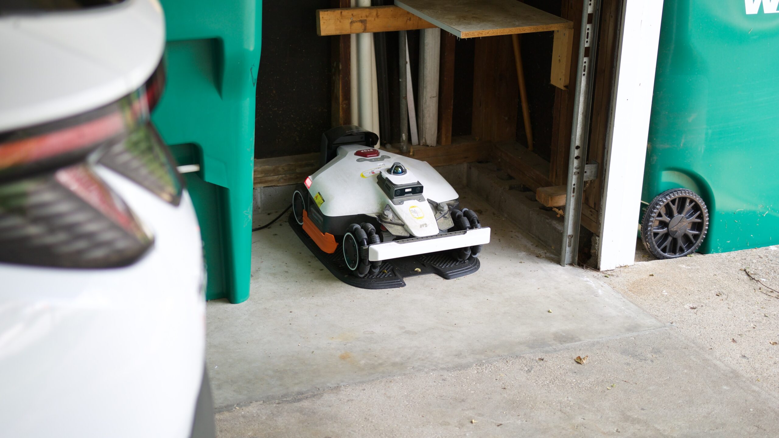 mammotion luba 3 awd review 20 Mammotion LUBA 3 AWD on its charging dock.