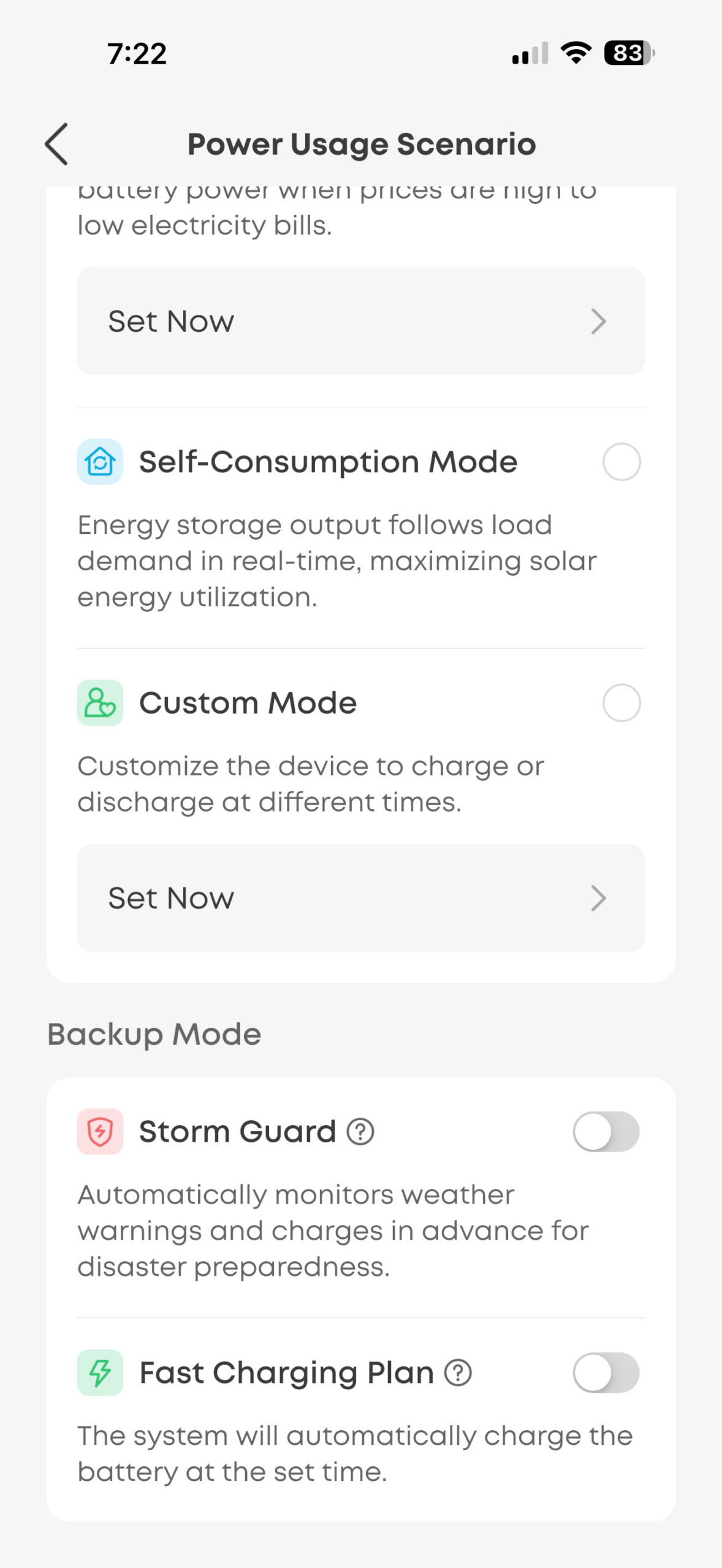 Anker SOLIX S2000 screenshot Storm Guard Mode 1