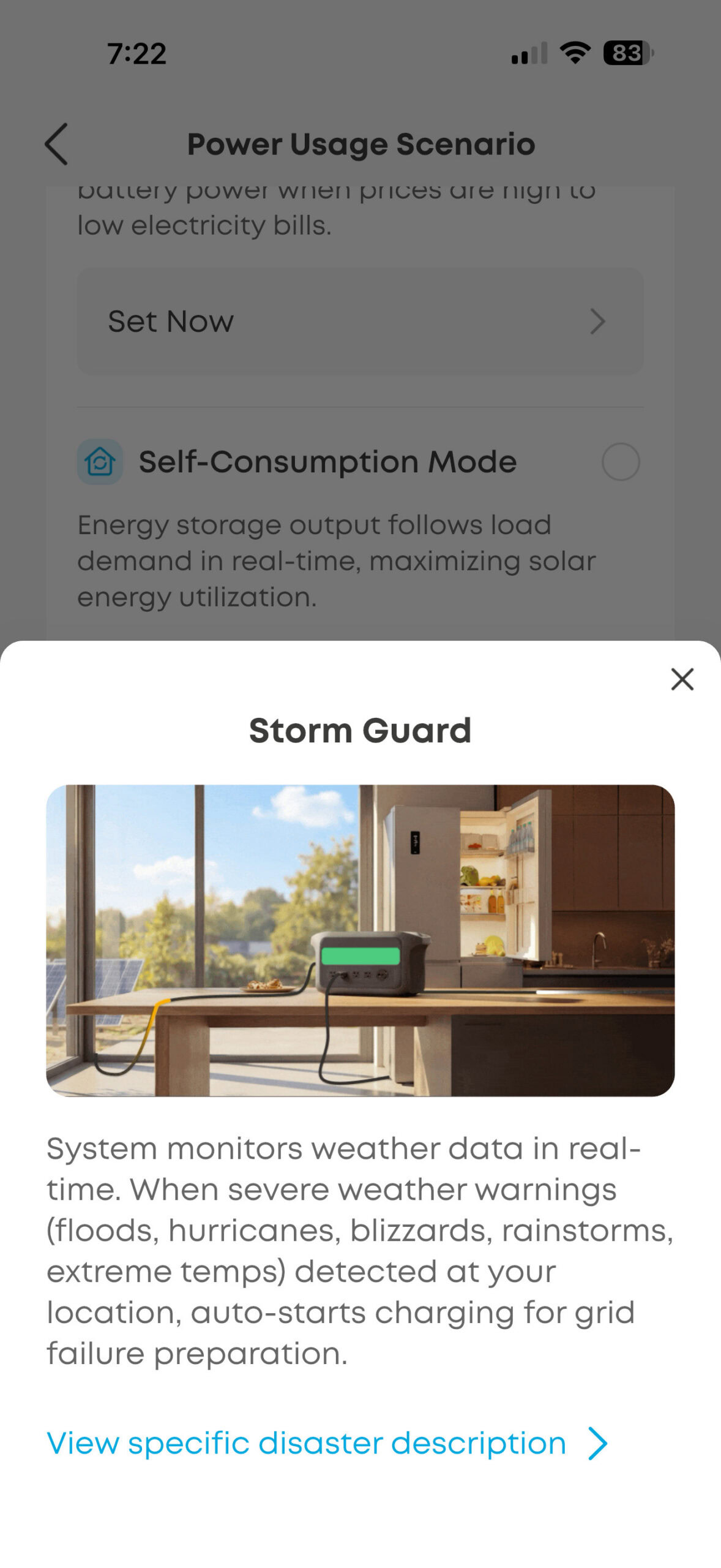 Anker SOLIX S2000 screenshot Storm Guard Mode 2