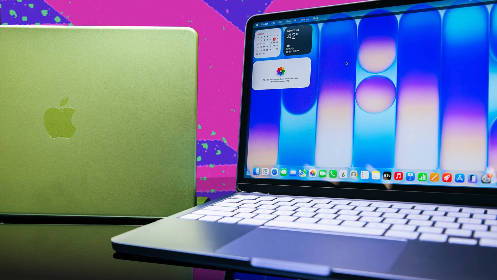 macbook neo in citrus and indigo