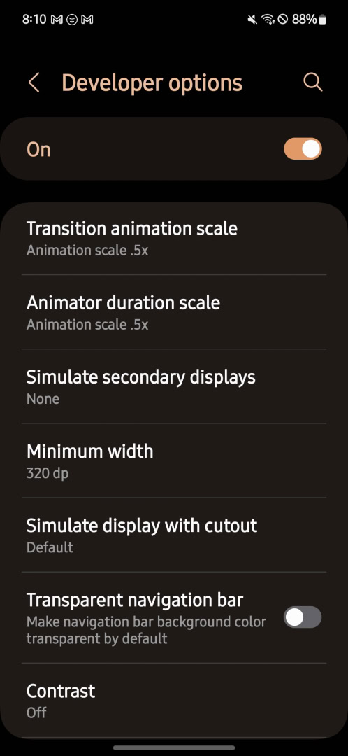 samsung s24 fe minimum width setting screens 001