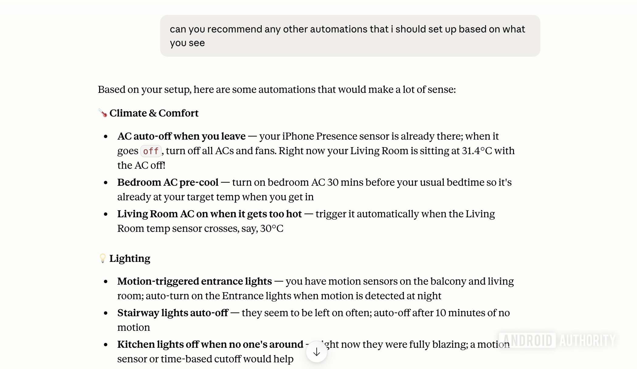 Claude Home assistant potential automations Claude Home assistant potential automations