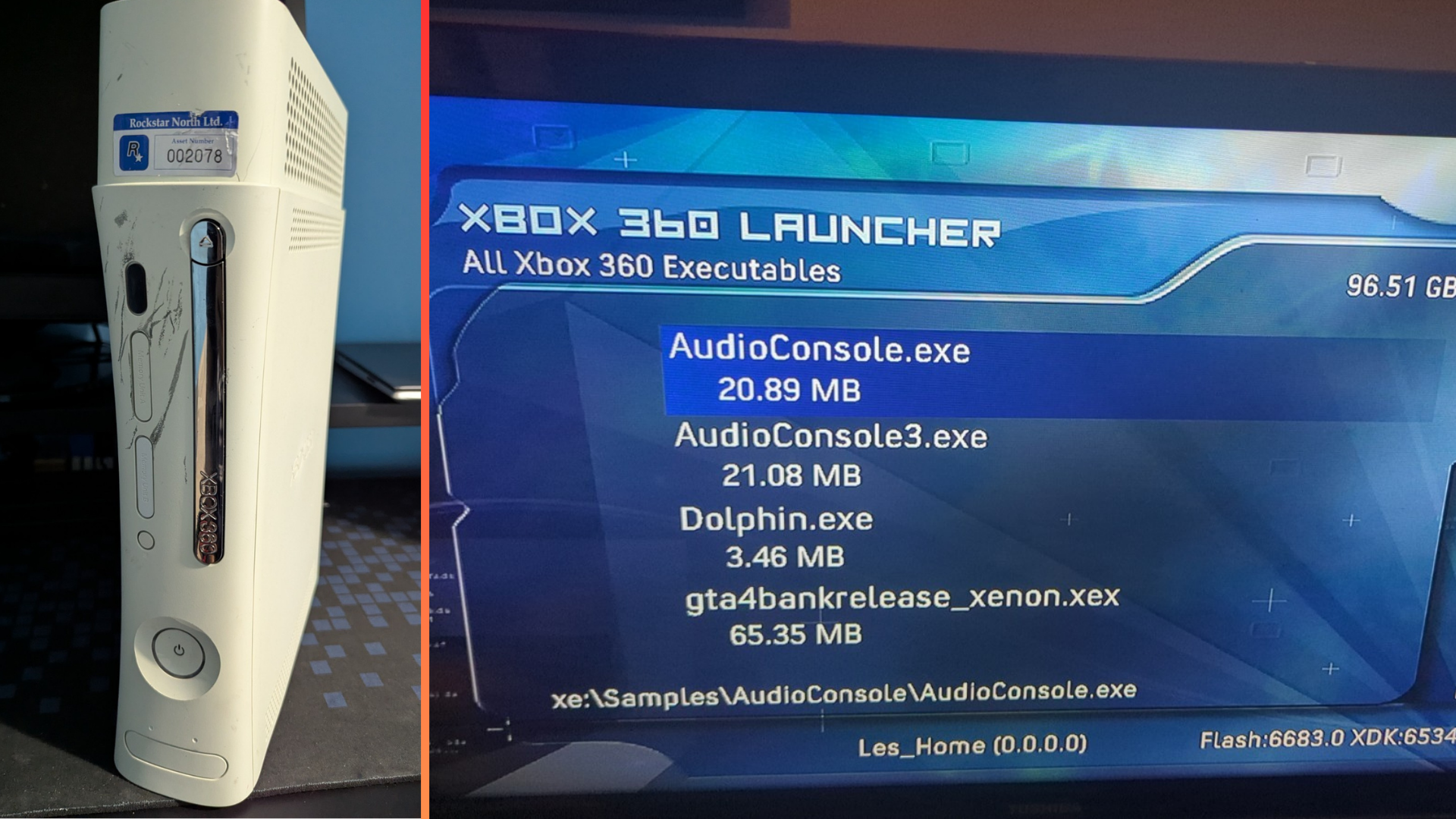 Xbox 360 devkit with a GTA IV beta build on it 