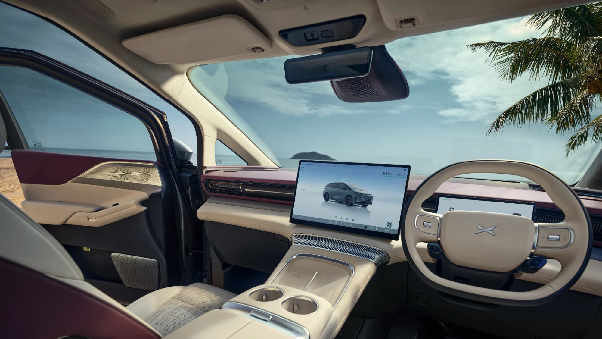 The interior of the XPENG X9.