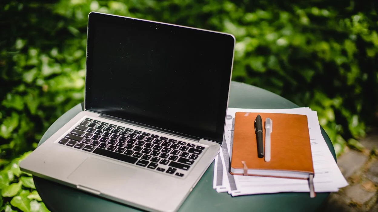 Laptop on desk