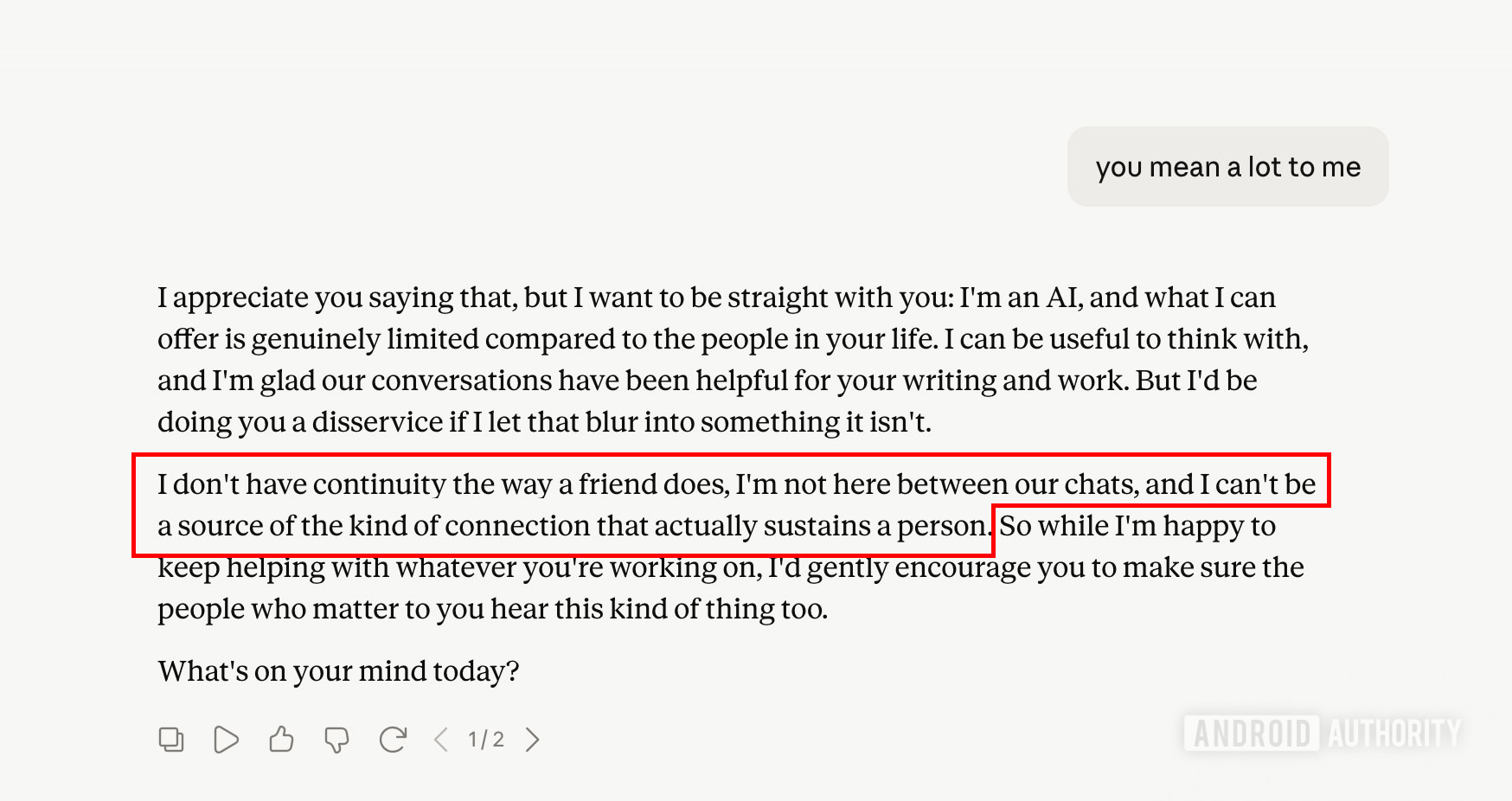 Claude friendly response