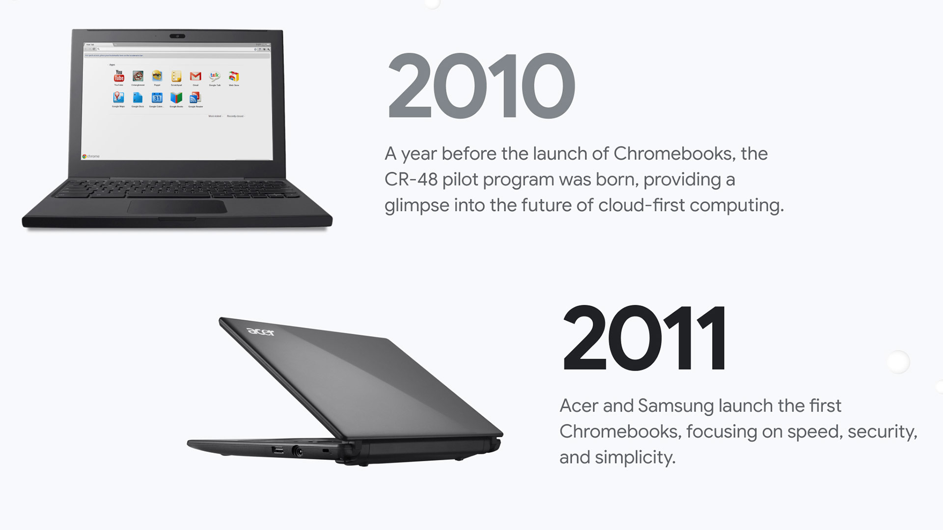 The first Chromebooks