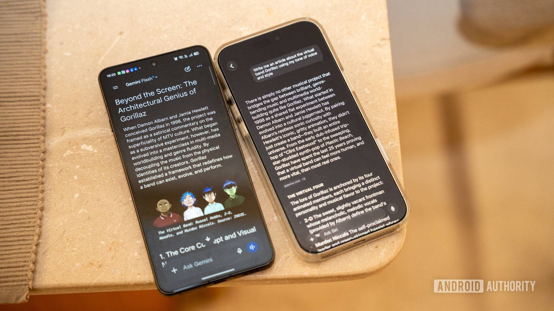 Siri AI and Gemini showing off writing capabilities.