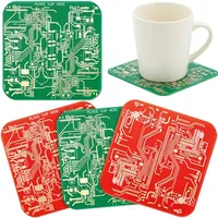 Nuenen 4 Piece Circuit Board Coasters