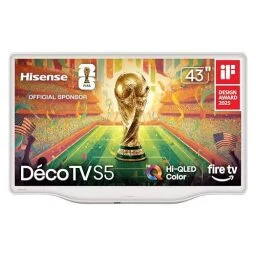 Hisense 43-Inch S5 D&eacute;coTV Series Hi-QLED 4K UHD Smart Fire TV (43S5QF, 2026 Model) &ndash; Versatile Fit, Hi‑QLED Color, Dolby Vision & Atmos, VRR Gaming, Stream Live TV Without Cable