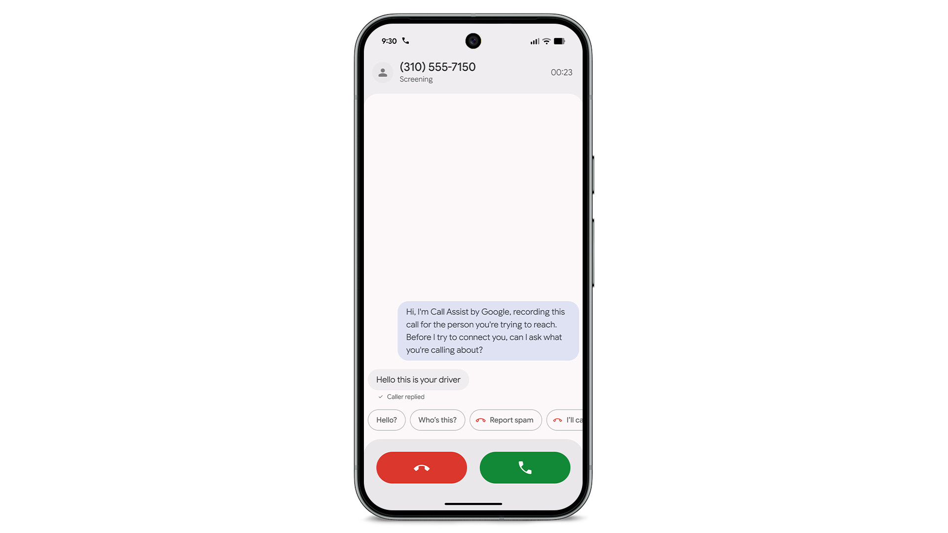 Google Pixel manual call screening