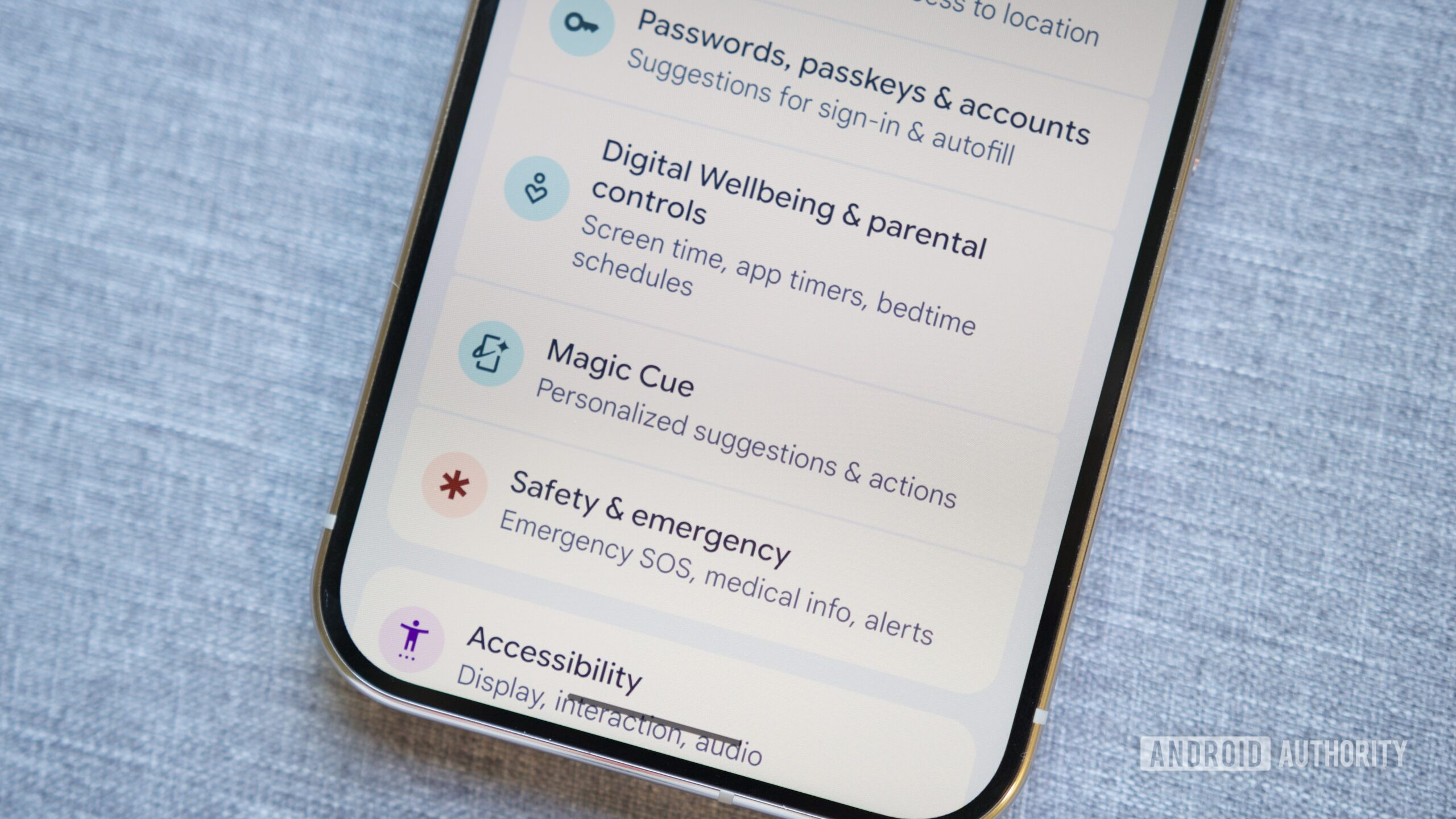 Magic Cue option in the Settings app on a Pixel 10 Pro.