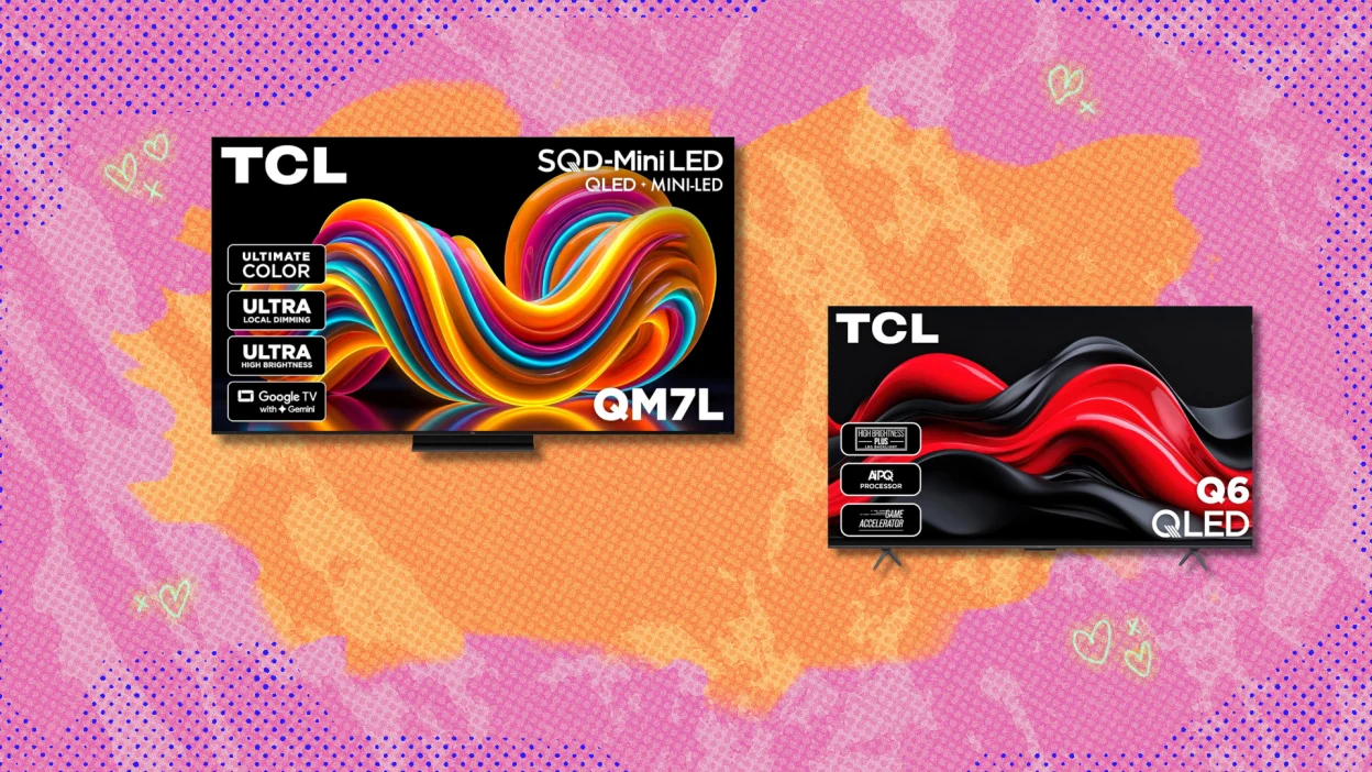 55-inch QLED TV and a TCL 2026 SQD Mini LED TV