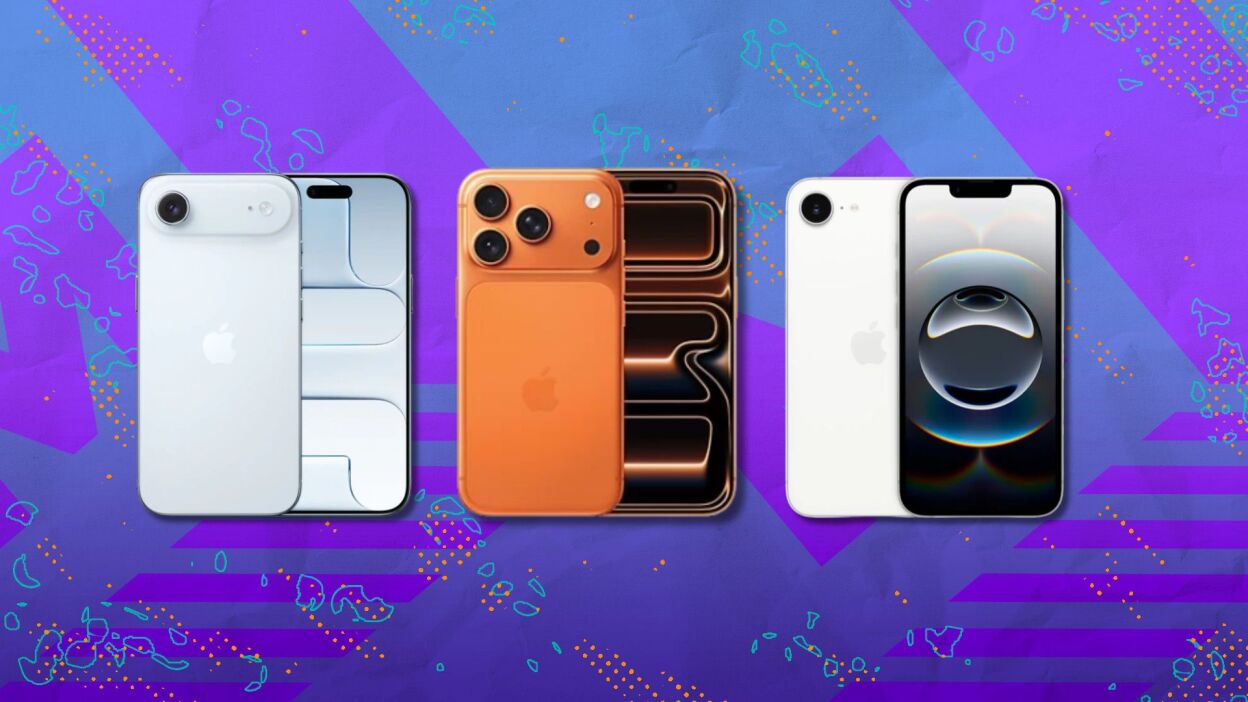 the apple iPhone on a blue and purple background