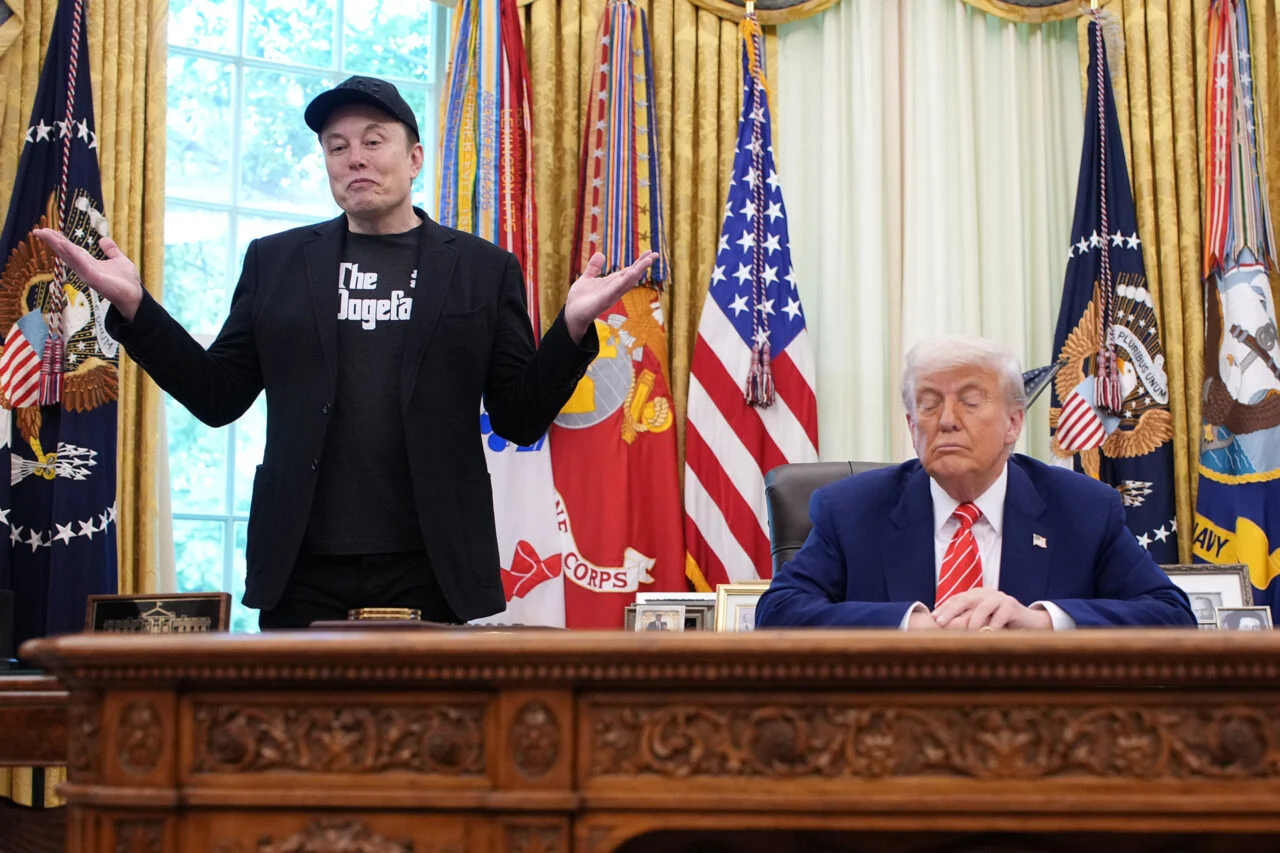 President Trump Holds Press Conference With Elon Musk In White House's Oval Office