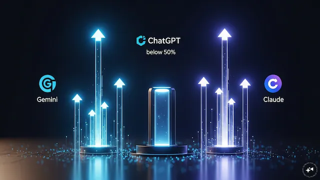 ChatGPT’s AI market share drops below 50% as Gemini and Claude gain users