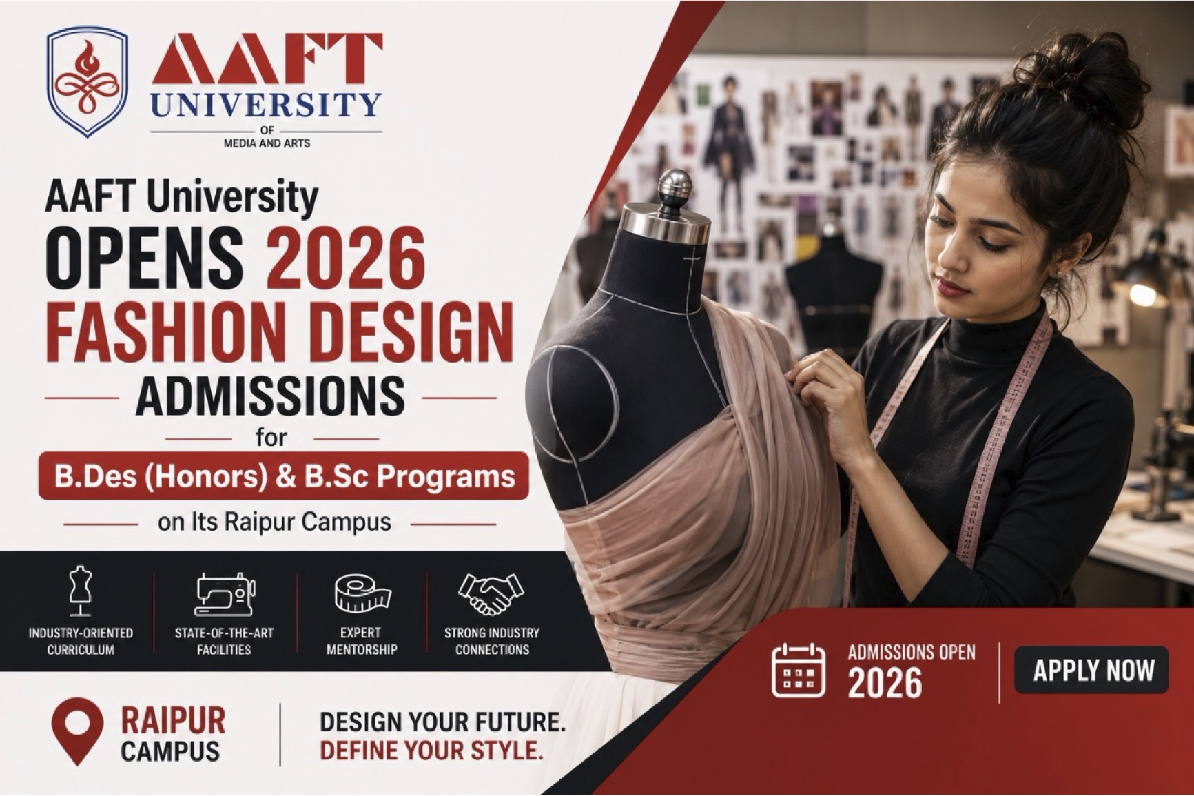 AAFT University Opens 2026 Fashion Design Admissions for B.Des (Honors) and B.Sc Programs on Its Raipur Campus