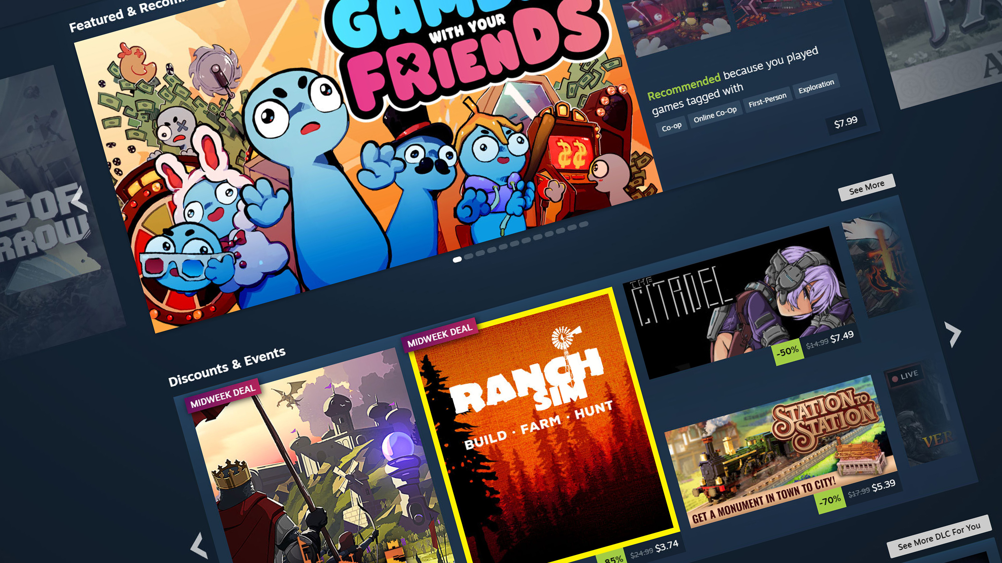 Steam store homepage
